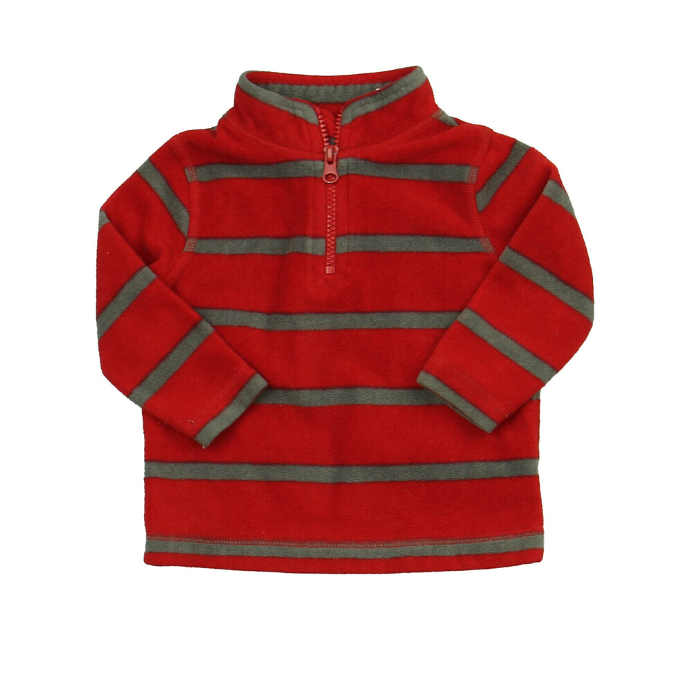 Peanut & Ollie Boys Red Stripe Fleece size: 12 Months